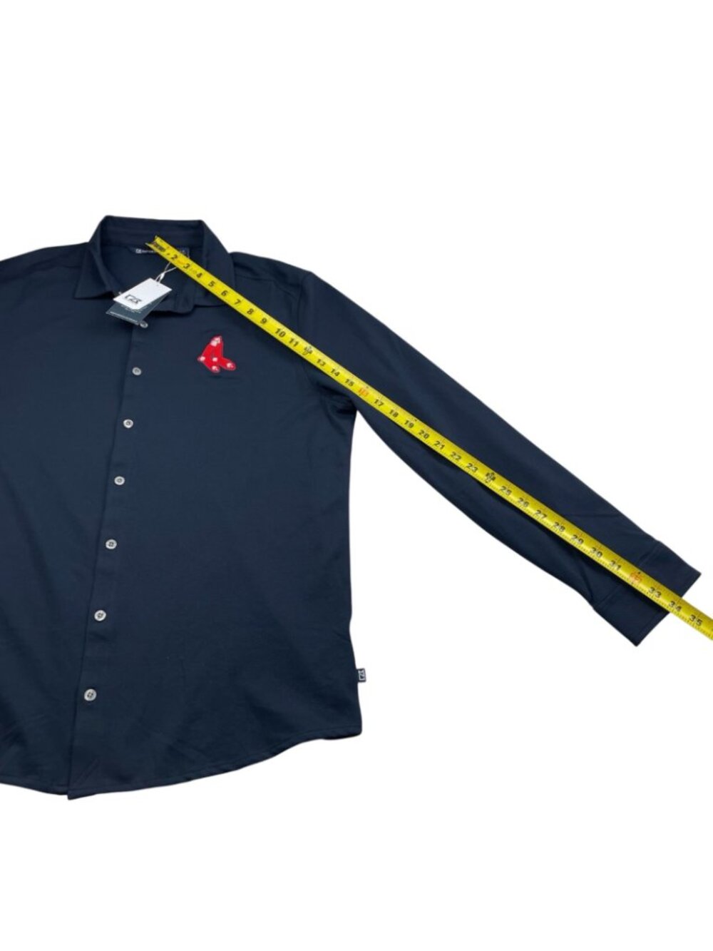 NEW Boston Red Sox x Cutter & Buck Men's Soft L/S Button Shirt Navy Blue • Large - Picture 7 of 8